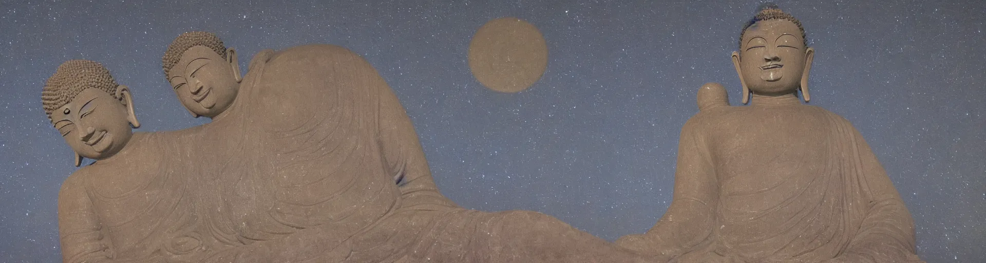 Image similar to the buddha reclining in space.