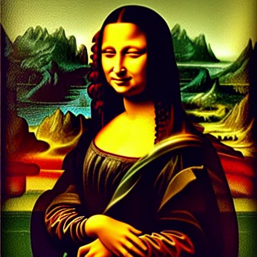 Image similar to Kim Kardashian as the Mona Lisa