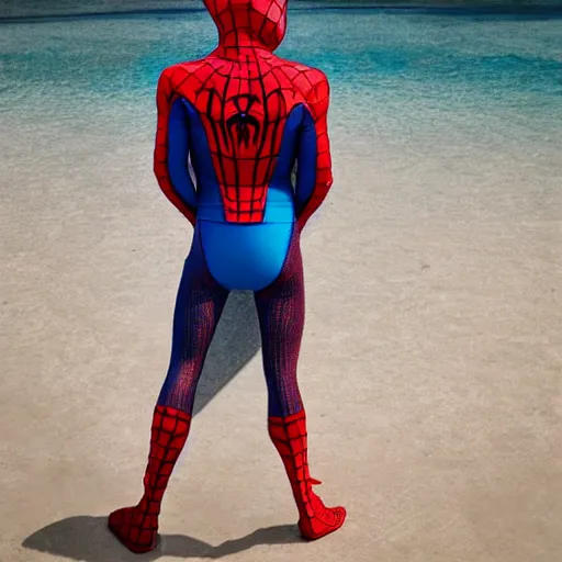 Image similar to Spiderman in swimsuit