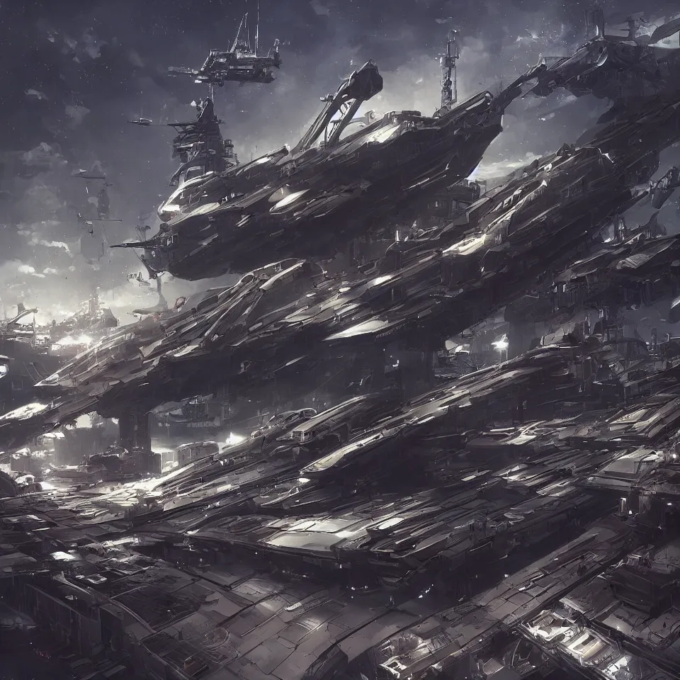 a space sci fi shipyard, dramatic, artstation, | Stable Diffusion | OpenArt