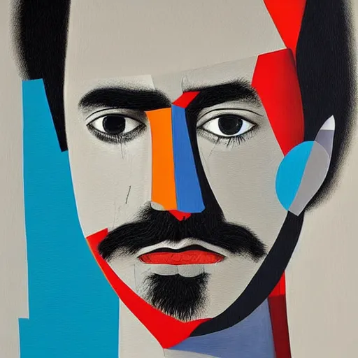 Prompt: identity crisis by essam marouf!!!!!!, christophe hohler minimalist painting, contemporary art, hyper detailed