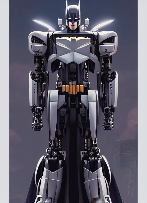 Image similar to symmetry!! portrait of a transformers robot acting as batman, intricate, elegant, highly detailed, digital painting, artstation, concept art, smooth, sharp focus, illustration, art by artgerm and greg rutkowski and alphonse mucha, 8 k