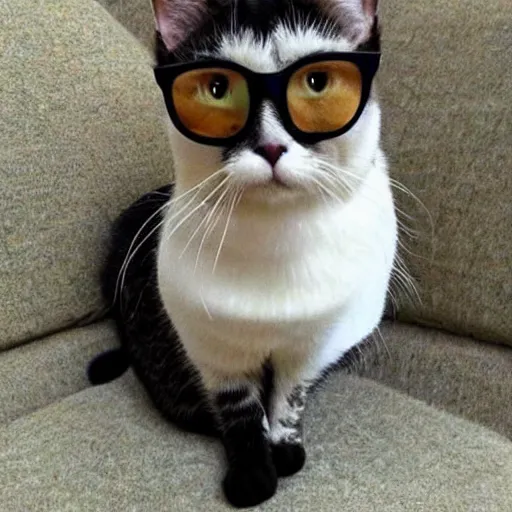 Prompt: intellectual cat