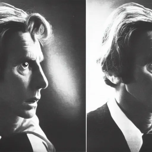 Prompt: a long shot, black & white studio photographic portrait of doctor who, dramatic backlighting, 1 9 7 3 photo from life magazine, technicolor