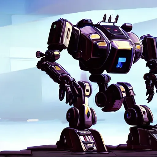 Image similar to a futuristic mech with six legs and a huge chonking cannon on top