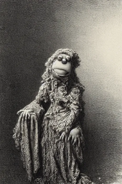 Prompt: a muppet by Gustave Dore