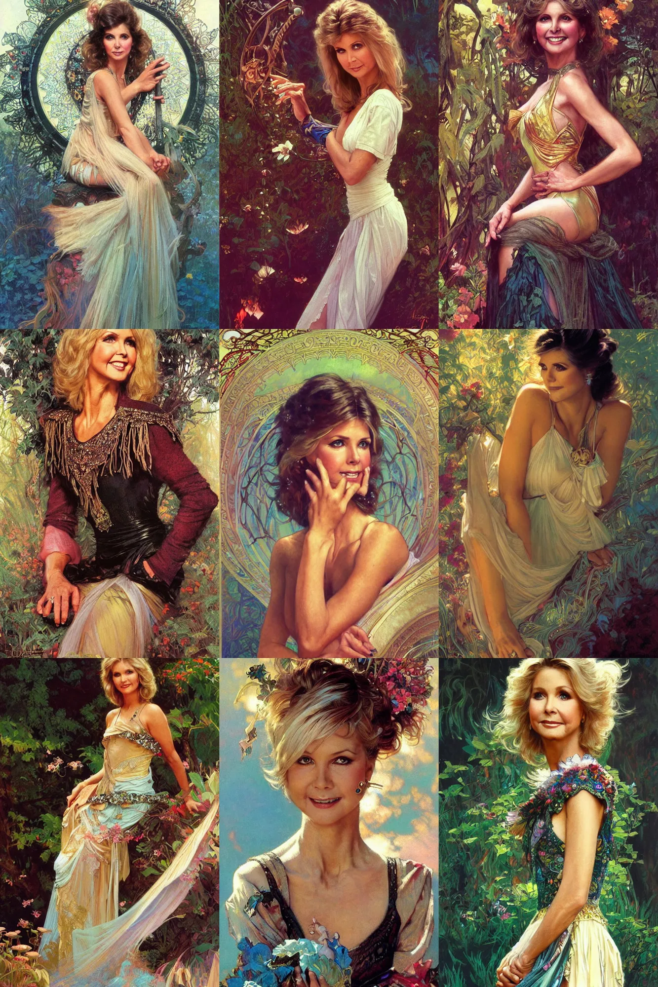 Prompt: 1 9 7 8 olivia newton john portrait, fantasy, regal, intricate, by stanley artgerm lau, greg rutkowski, thomas kindkade, alphonse mucha, loish, norman rockwell