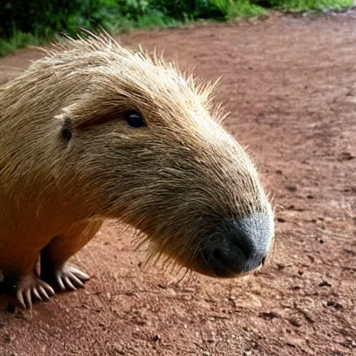 Prompt: Dinosaur as capybara