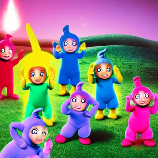 Prompt: umpa lumpa teletubbies