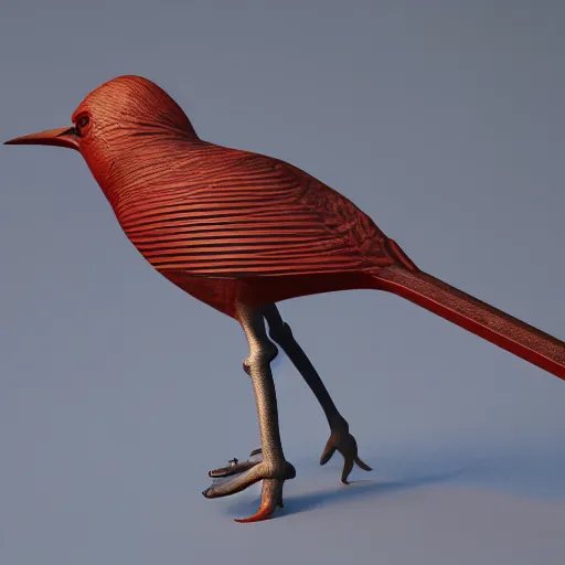 Image similar to bird with samurai sword, 3d render,