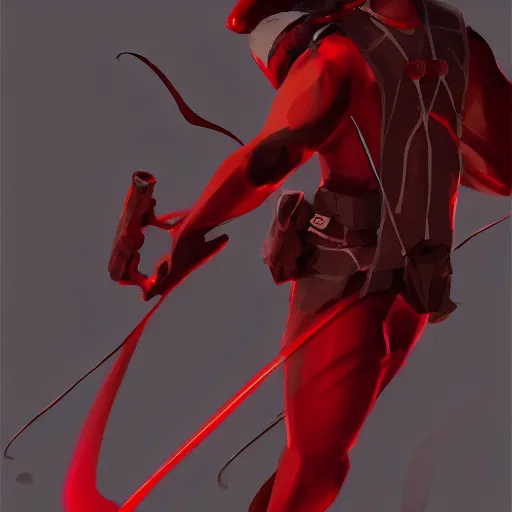 Prompt: curved red arrow, trending on artstation,