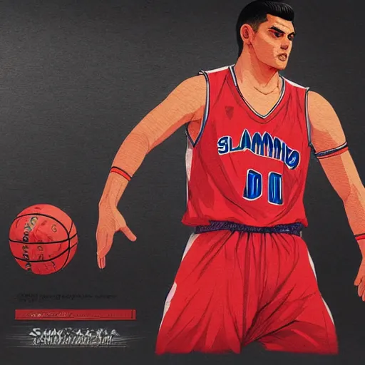 Image similar to highly detailed hanamichi sakuragi of slam dunk, in gta v, stephen bliss, unreal engine, fantasy art by greg rutkowski, loish, rhads, ferdinand knab, makoto shinkai and lois van baarle, ilya kuvshinov, rossdraws, tom bagshaw, global illumination, radiant light, detailed and intricate environment