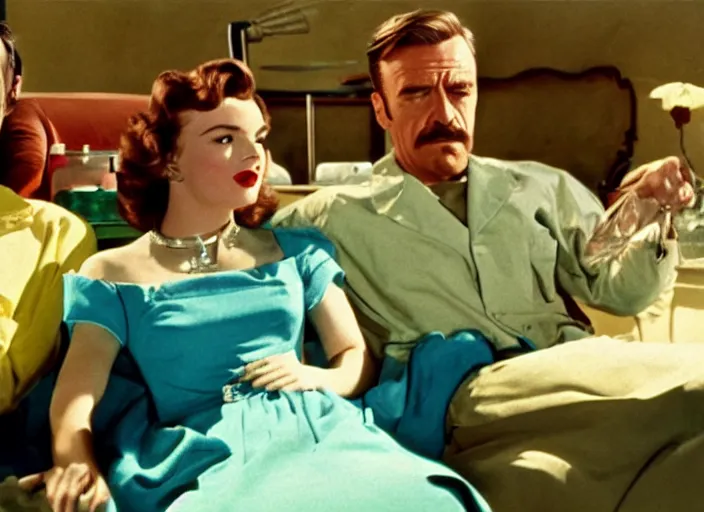 Image similar to a movie still from the 1955 musical Breaking Bad, in full technicolor, cinematic