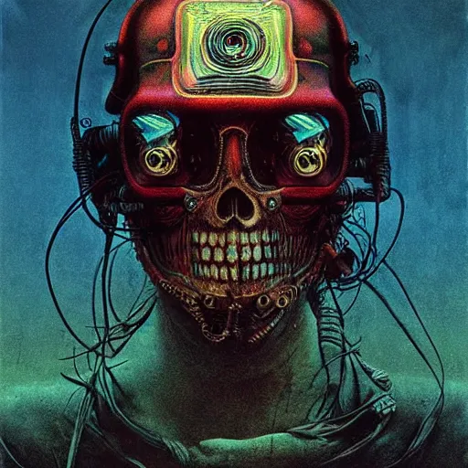 Prompt: motorbiker from hell, by beksinski and tristan eaton, dark neon trimmed beautiful dystopian digital art