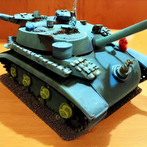 Image similar to Crab shaped tank, painted wargaming miniature