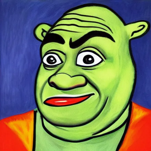 Prompt: shrek by pablo picasso