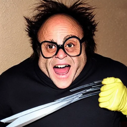 Image similar to danny devito as wolverine, full costume