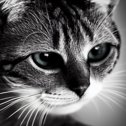 Prompt: closeup studio photograph of a humanoid cat with an black eyepatch, dramatic lighting, edited in photoshop