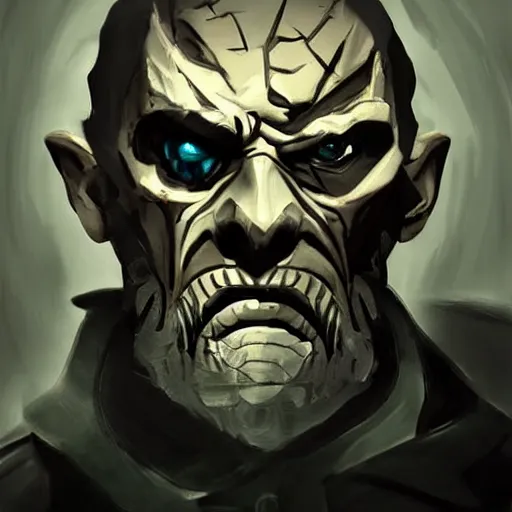 Image similar to old angry man, dishonored art style