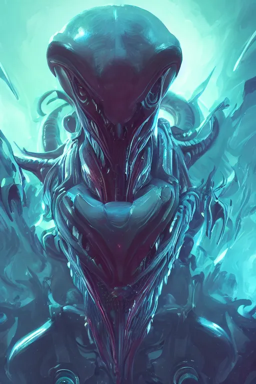 Image similar to xenomorph league of legends wild rift hero champions arcane magic digital painting bioluminance alena aenami artworks in 4 k design by lois van baarle by sung choi by john kirby artgerm and greg rutkowski and magali villeneuve xenomorph