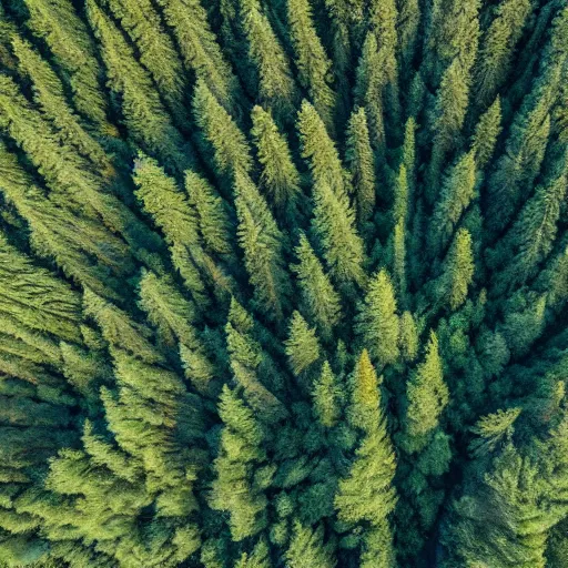 Image similar to overhead view of redwood forest, swaying trees, windy, waves, rippling trees