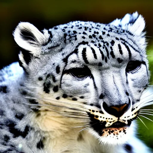 Prompt: Snow leopard smoking weed