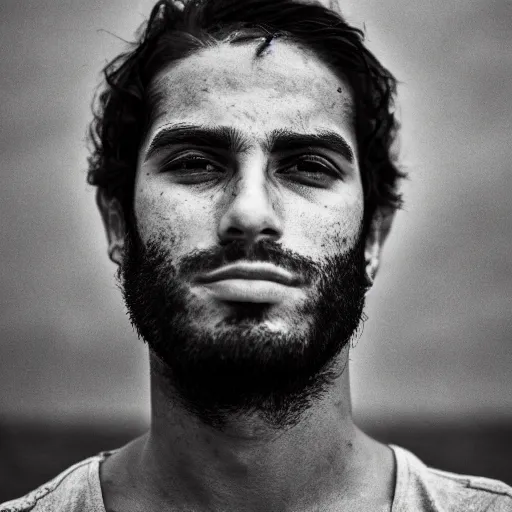 Prompt: young israeli man face portrait, photography