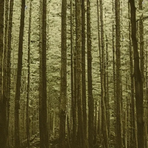 Image similar to grainy photograph of a forest