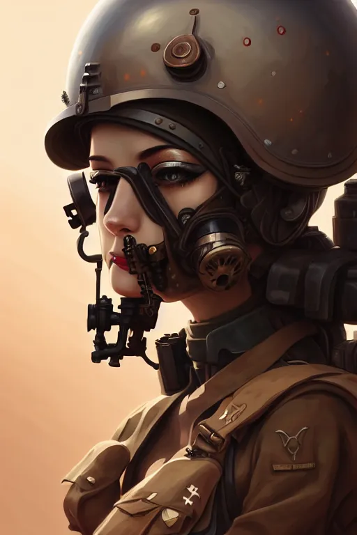Image similar to portrait of dieselpunk blackpink jisoo soldier girl, helmet, desert, armored, highly detailed, digital painting, face detail, sharp focus, art, illustrations by loish and ayanamikodon and irakli nadar and rossdraws and wlop