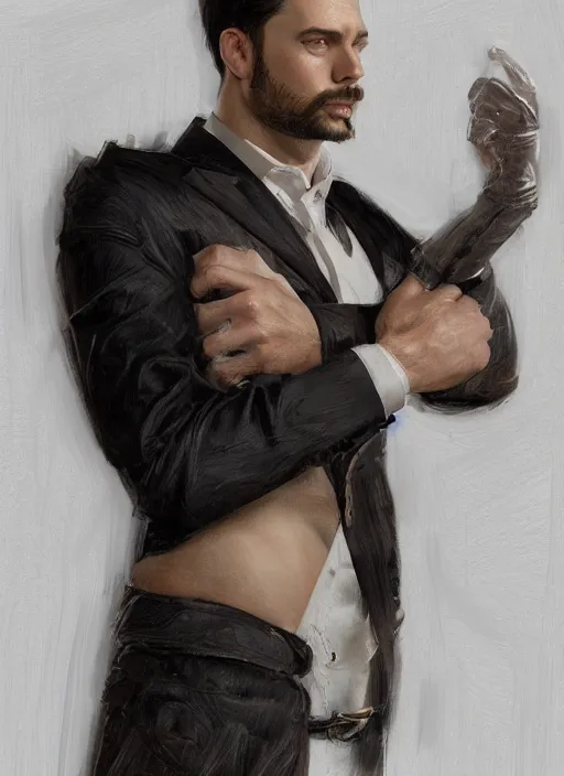 Prompt: portrait of Ernest Khalimov, model pose, intelligent and macho, sigma male, gigachad, medium black hair, Nordic crown, black luxurious suit, fantasy, elegant, realistic, highly detailed, digital painting, artstation, concept art, smooth, sharp focus, illustration, art by artgerm and greg rutkowski and alphonse mucha