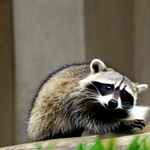 Image similar to a realistic photo of a raccoon dabbing