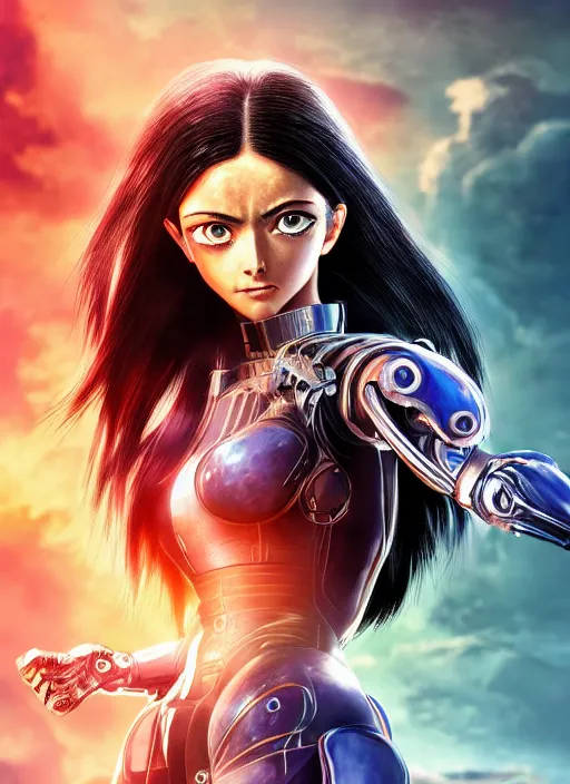 Image similar to aesthetic digital illustration of alita battle angel by julia razumova