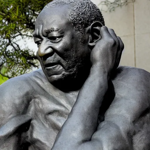 Prompt: A Rodin sculpture of Bill Cosby