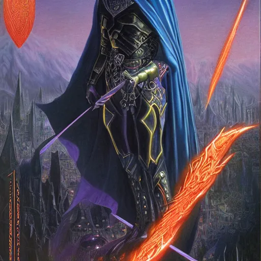 Image similar to majestic evil lord Sauron the ruler on the ring of power by Mark Brooks, Donato Giancola, Victor Nizovtsev, Scarlett Hooft, Graafland, Chris Moore