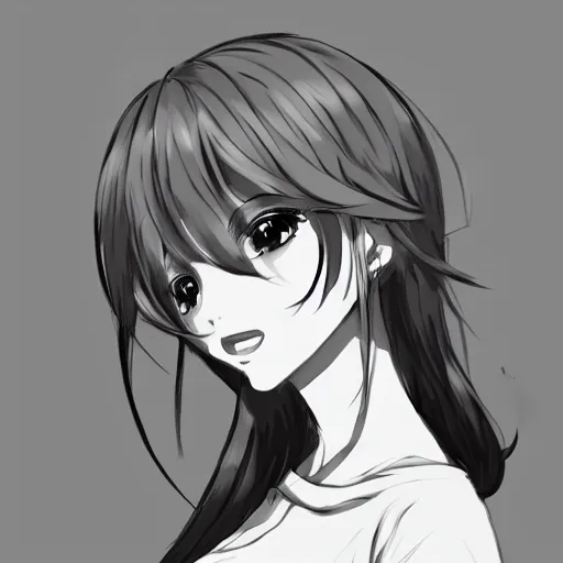 a sketch of an anime girl, rough sketch, trending on