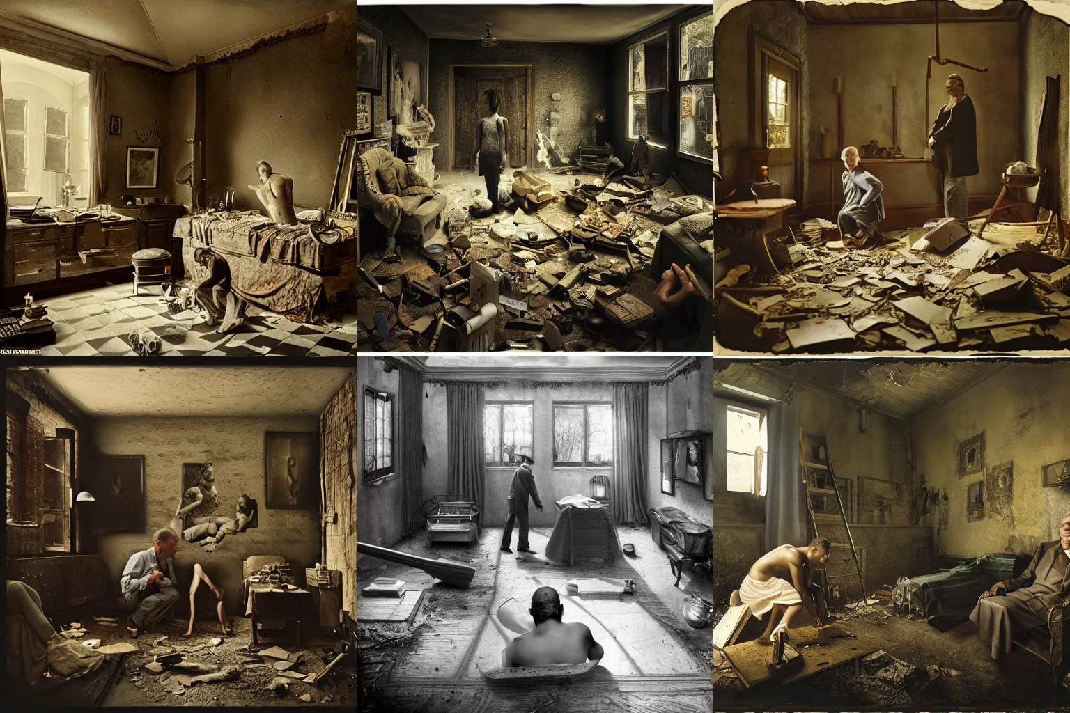 Prompt: the best lack all conviction, by gregory crewdsonand georg grosz