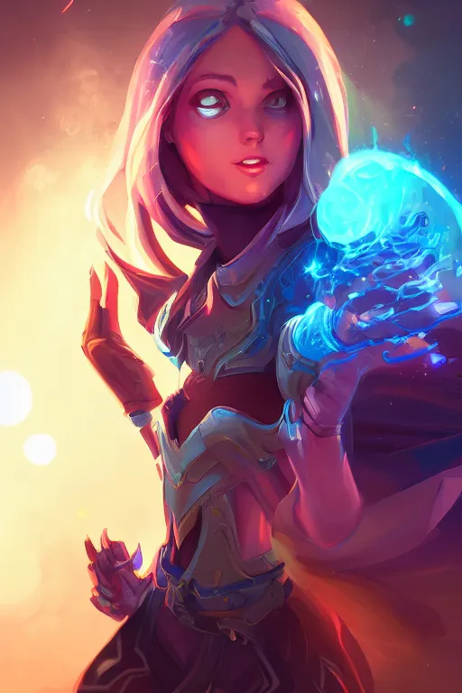 Prompt: orianna league of legends wild rift hero champions arcane magic digital painting bioluminance alena aenami artworks in 4 k design by lois van baarle by sung choi by john kirby artgerm style pascal blanche and magali villeneuve mage fighter assassin