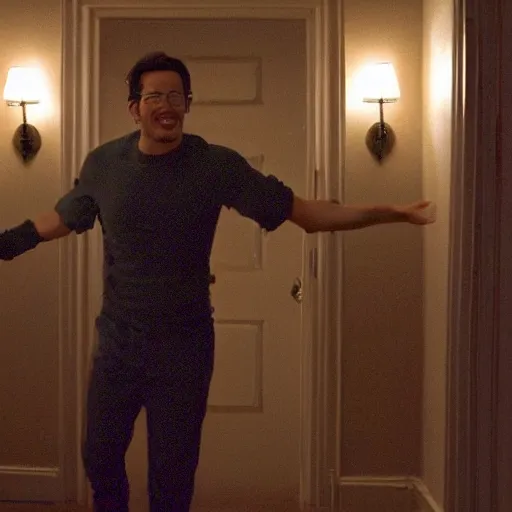 Image similar to A still of Markiplier in The Shining