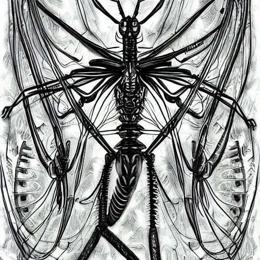 Prompt: big praying mantis full body transparent mantis army with big mantis head and mantis eyes and mantis arms, intricate, sci fi, hr giger, hyperrealistic, fine lines, detailed, intricate, sci fi, steampunk, futuristic, blade runner background, peter max colouring