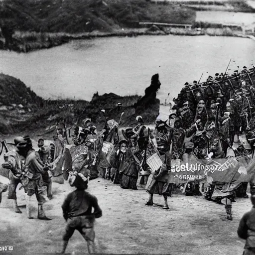 Image similar to japanese invasion of taepei, historical photo, realistic