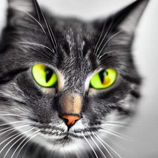 Prompt: a portrait of a cat, close up, by Derrick Freske