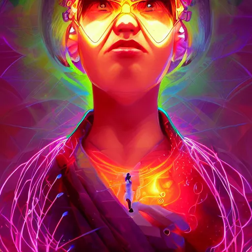 Image similar to skill magic geek inside matrix deepdream radiating a glowing aura stuff loot legends stylized digital illustration video game icon artstation lois van baarle, ilya kuvshinov, rossdraws,