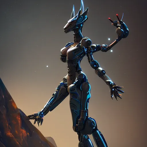 Prompt: cinematic shot of a large beautiful anthropomorphic female robotic dragon standing in an elegant pose, sharp claws, 4 claws, well designed, high quality HD digital art, artstation, deviantart, furaffinity, octane render