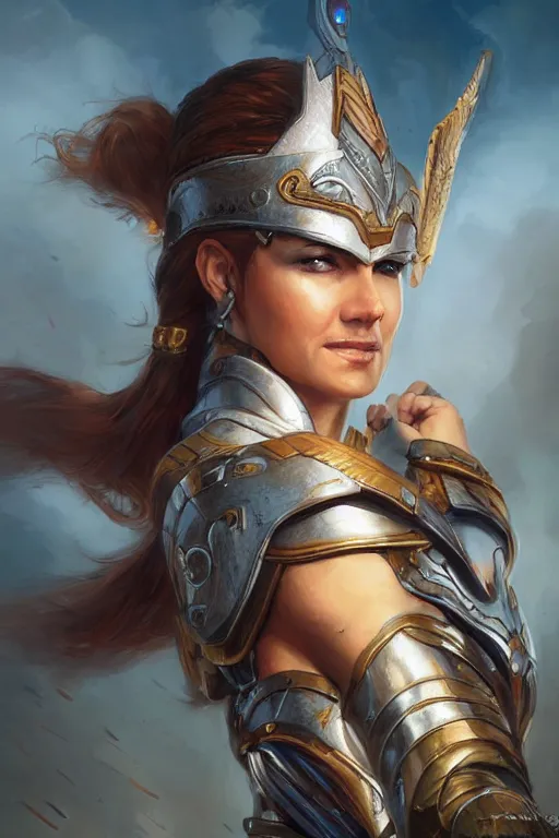 Image similar to amazon valkyrie athena, d & d, fantasy, portrait, highly detailed, headshot, digital painting, trending on artstation, concept art, sharp focus, illustration, art by artgerm and greg rutkowski and magali villeneuve