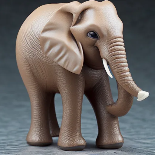 Image similar to a nendoroid elephant, side view, full body, 4 k, highly detailed, subject centered, uncropped, artstation trending