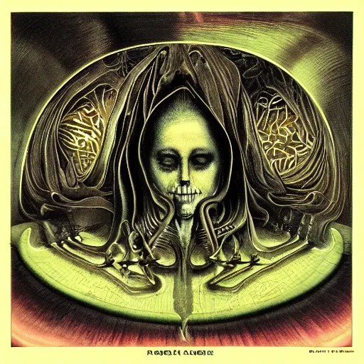 Image similar to post - punk new age album cover, psychedelic, magic, giger h. r.