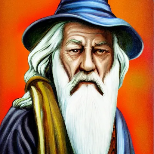 Image similar to gandalf as art deco, painting