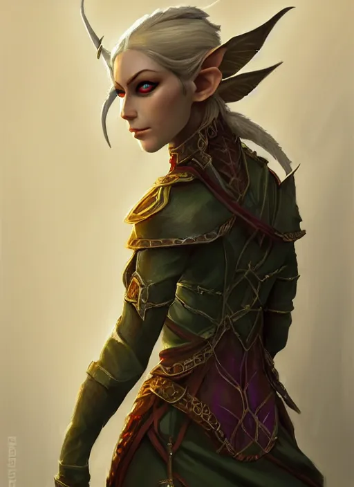 Prompt: Alla Prima oil painting, full body concept art of a D&D style elven female thief with a very beautiful face and centered eyes wearing full intricate clothing, octane render