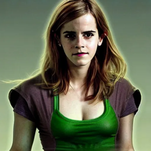 Image similar to Emma Watson as She-Hulk