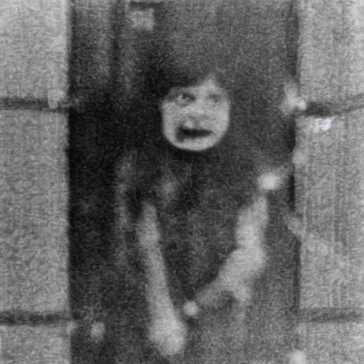 Prompt: Photo of a creature that resulted from an experiment with children in a Russian mental institution. 1970, declassified, damp and damaged photo